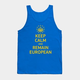 Modern Yellow Blue Keep Calm Crown Europe Vector Tank Top